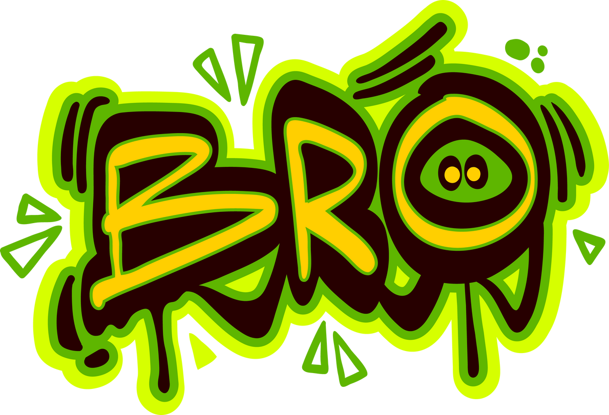 Bro in graffiti art, street style word, urban text